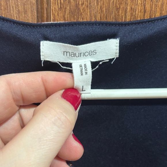 Maurices Black Blouse with Red and Pink Floral Design - Picture 2 of 5